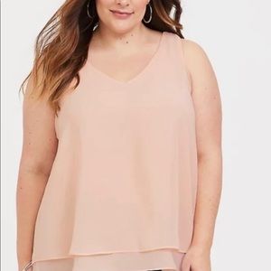 TORRID Blush Pink Chiffon 
Swing Tank 4X